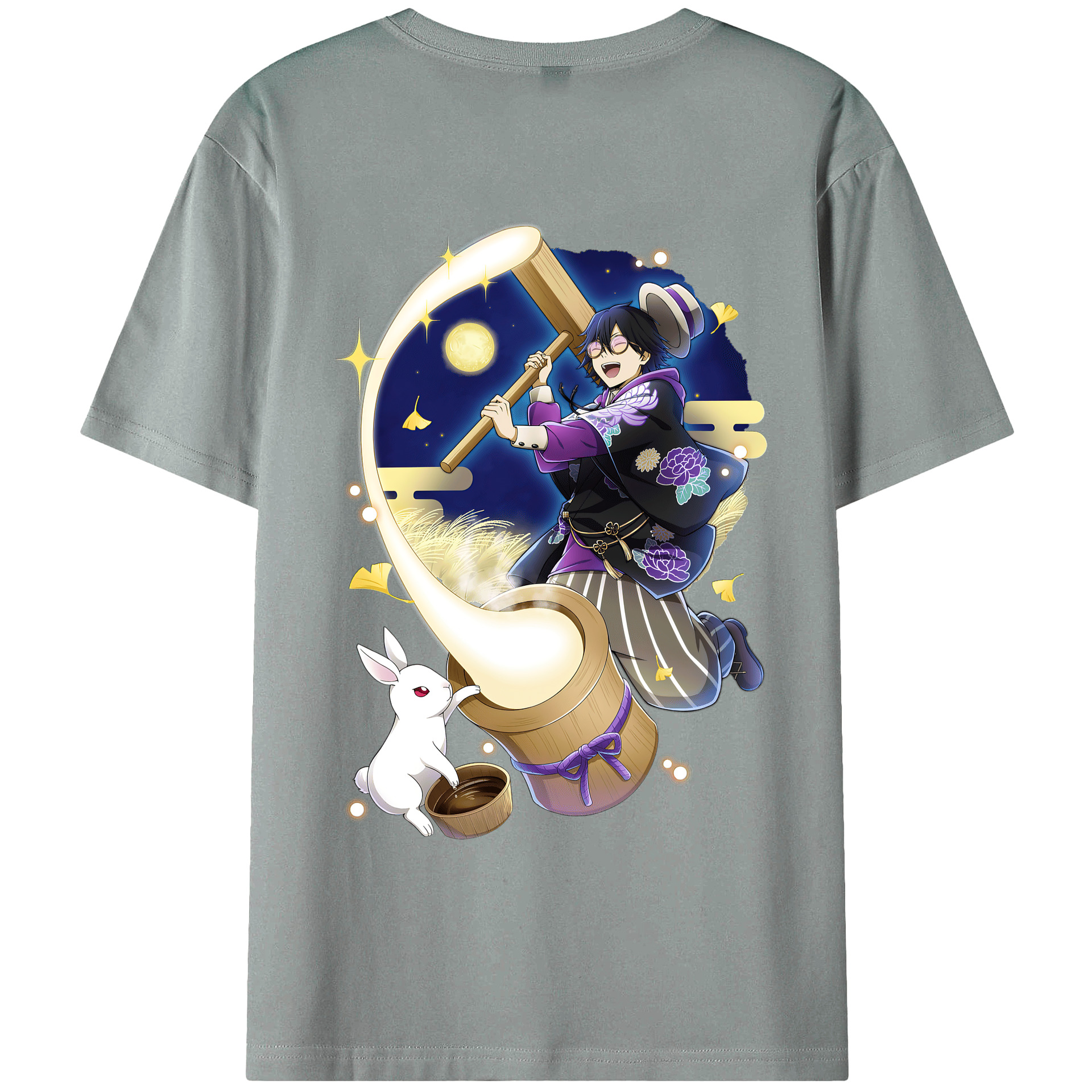 （画像用） 文豪ストレイドッグス Bungo Stray Dogs 綿100％ メンズ半袖Tシャツ（バックプリント） 通気性